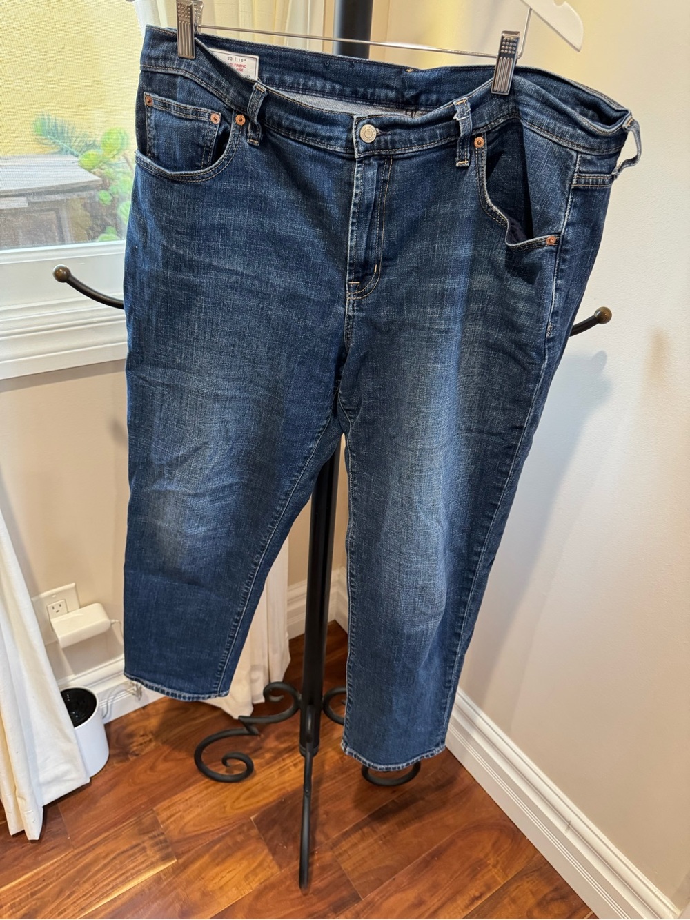 Gap Woman Jeans girlfriend mid rise Dark Blue Denim Jeans 33/16R